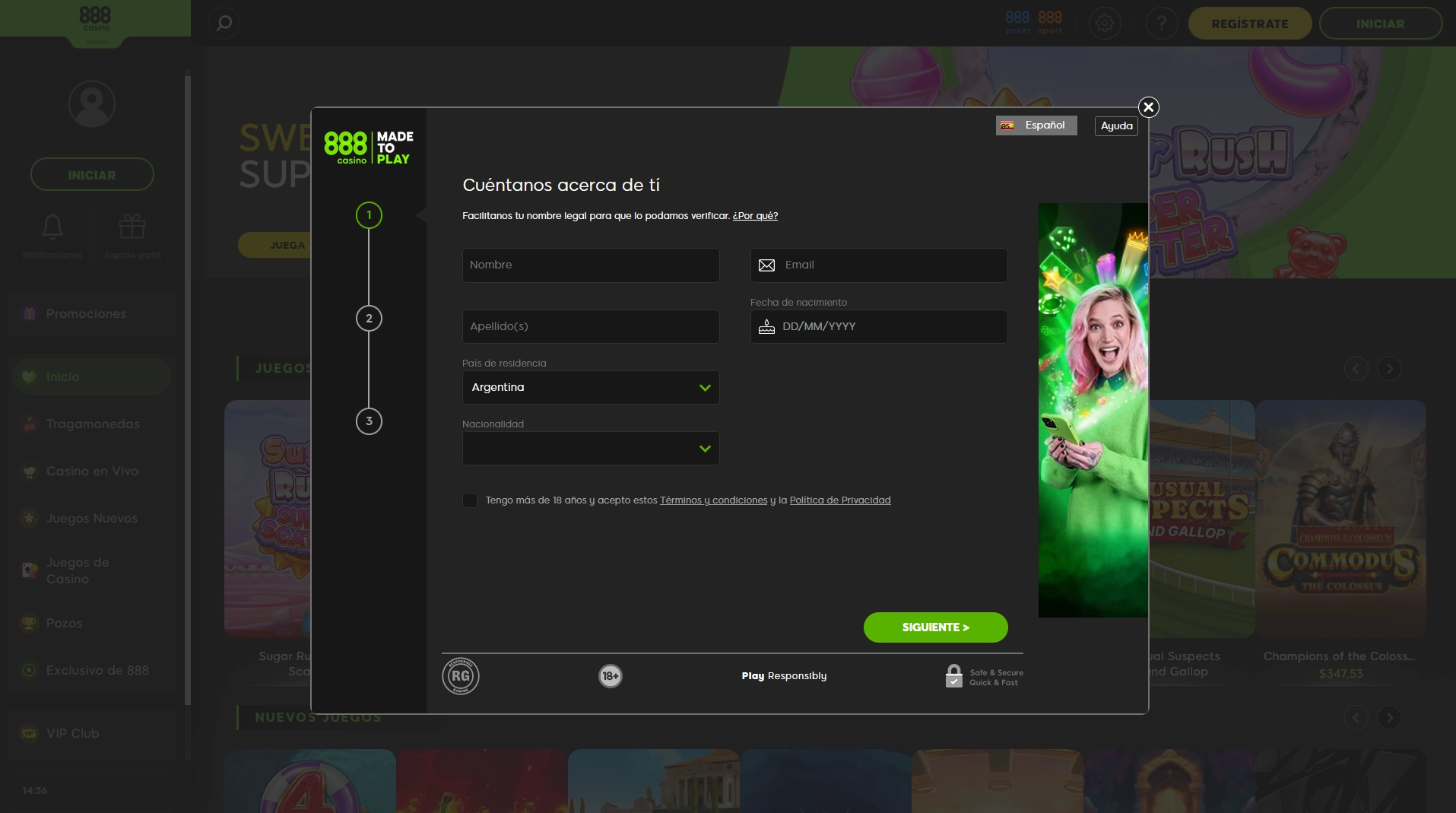 888 Casino Registro